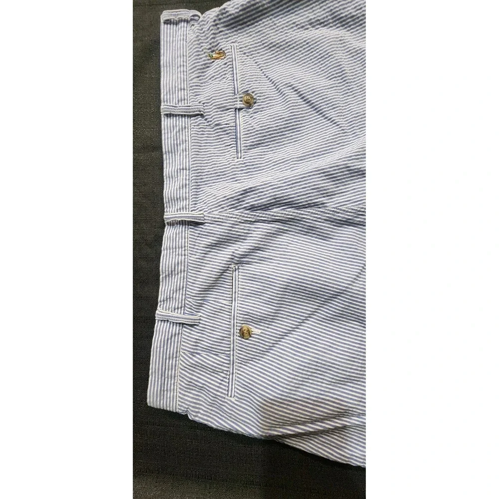 Polo Ralph Lauren Pin Stripe Blue‎ White Shorts Chino Sailer Beach Preppy Sz 38